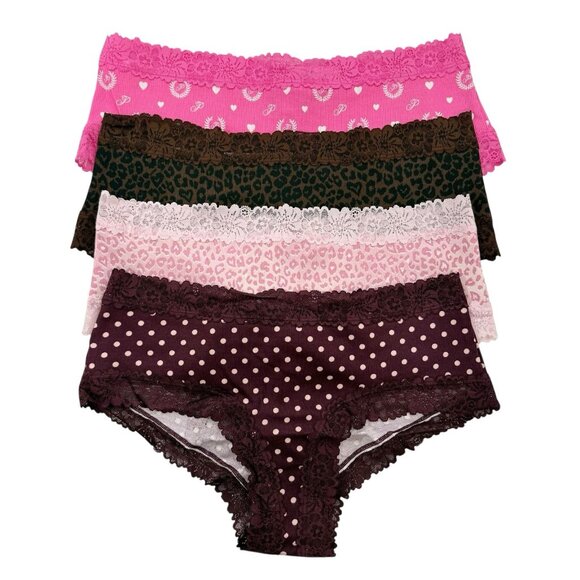 Victoria's Secret PINK Cheeky Lace Panties Womens Medium M LOT OF 4 VS Panty - Picture 1 of 9